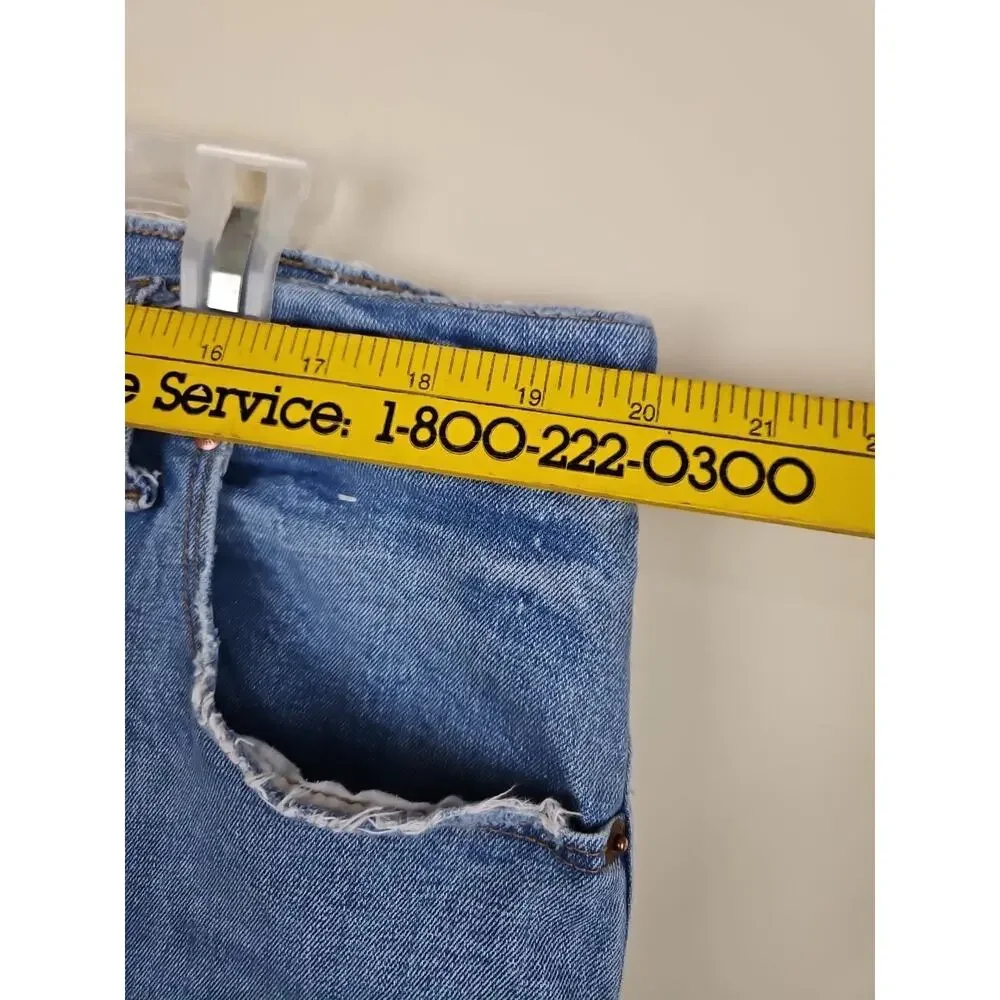 Abercrombie & Fitch Ultra High Rise Ankle Straight Women 35/20 Blue Stretch Jean